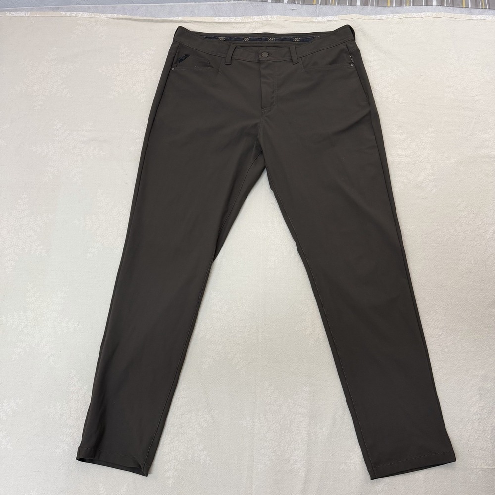 Rhone Commuter Five Pocket Pants Mens 38 Brown Slim Straight Stretch Golf Chino